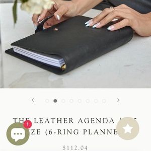 The Line leather A5 ring bound planner